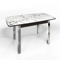 Кухонный стол Флорида раздвижной ножки квадратные металл хром (подстолье венге) ЛДСП, Металл, Стекло с фотопечатью, Мрамор СМ1